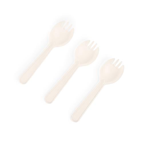مجموعة(25) شوكة وملعقة طعام 2 في واحد باللون البيج