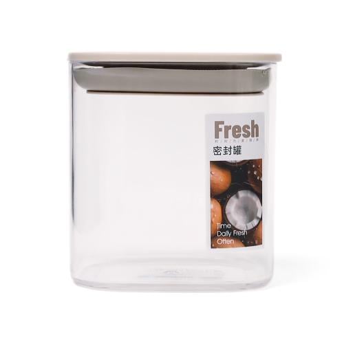 حافظة طعام بلاستيك مع غطاء محكم الإغلاق لون بيج -6...