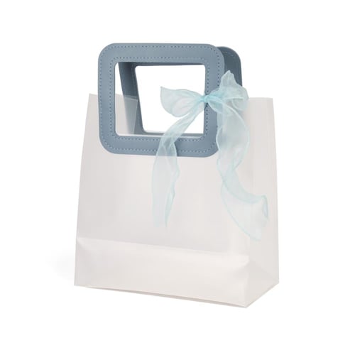 أكياس هدايا وسط فاخرة وشفافة بشريطة علوية أزرق- (6...