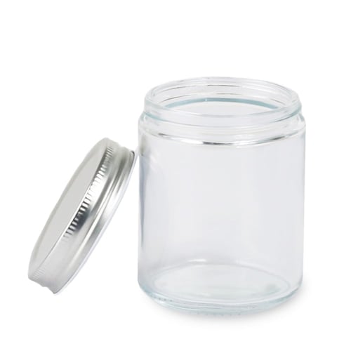 مجموعة (6) علب شمع فاخرة شفافة بغطاء فضي | 300 مل