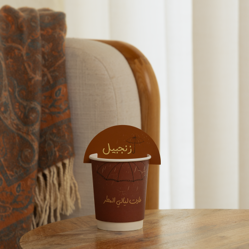 مجموعة (12) كرت للأكواب "زنجبيل" بثيم شتوي ومظلة -...