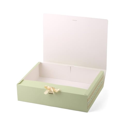 علب ورقية مستطيلة أنيقة بلون أخضر - (12) حبة