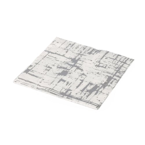 مجموعة (20) منديل أبيض فاخر بنمط فضي - طبقتين