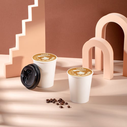 مجموعة (50) كوب ورق أبيض فاخر | 9 انز