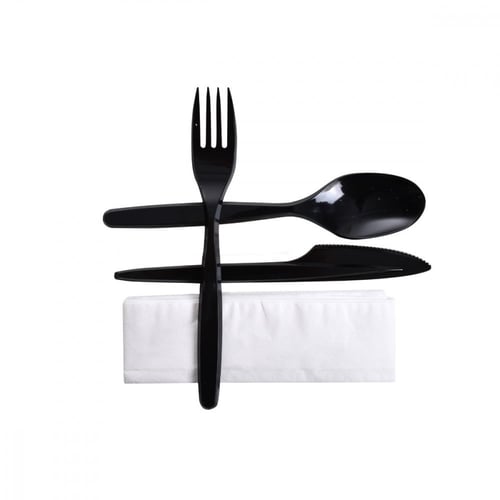 مجموعة (25) طقم (4×1) - ملعقة+سكين+شوكة+منديل