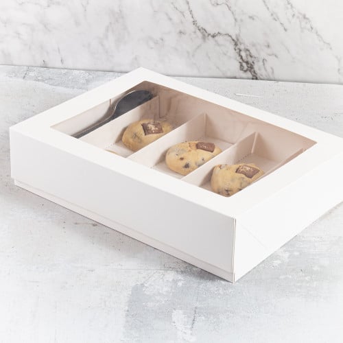 مجموعة (12) علب بيضاء فاخرة مقسمة للفطائر والحلويا...