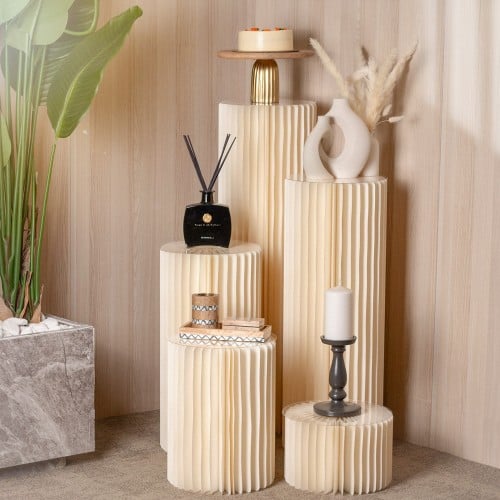 ستاند استقبال ورقي قابل للطي - لون بيج | 20*30 سم