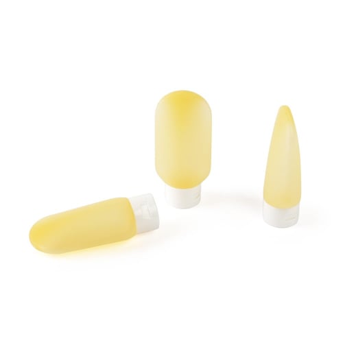 طقم (3) علب بلاستيك فارغة بلون اصفر وغطاء أبيض | 7...