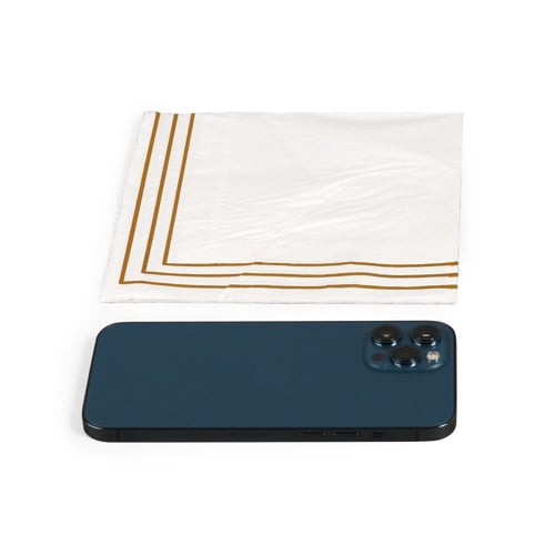 مجموعة (20) منديل أبيض فاخر بإطارات ذهبية - طبقتين