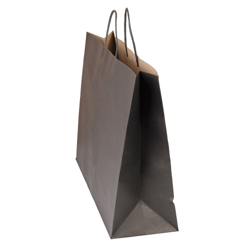 مجموعة ( 12) كيس ورق أسود طولي الشكل بقاعدة - 32*1...