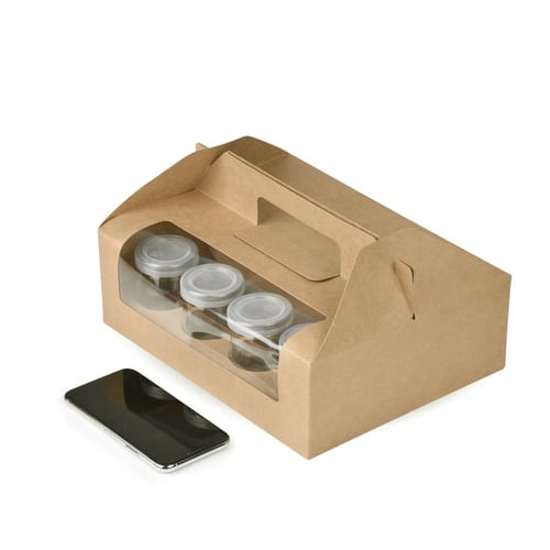 مجموعة (12) علبة كرتونية لحمل علب الزجاج بنافذة شف...