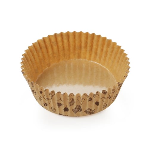 ورق كب كيك بني برسومات مخبوزات - (10) حبة