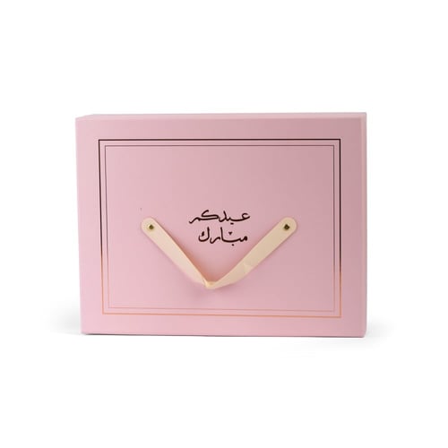 صندوق وردي فاخر بمسكة + 16 علبة توزيعات وردي فاخرة...