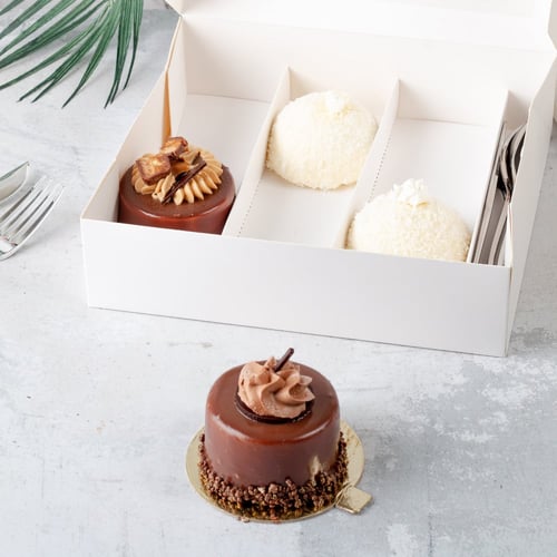 مجموعة (12) علب بيضاء فاخرة مقسمة للفطائر والحلويا...