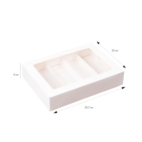 مجموعة (12) علب بيضاء فاخرة مقسمة للفطائر والحلويا...