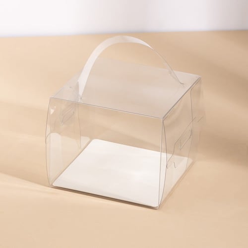 علب ورقية مربعة بغطاء شفاف - (6) حبة| 13*13*11 سم