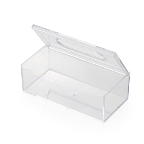 علبة مناديل بلاستيك شفاف -(12) حبة