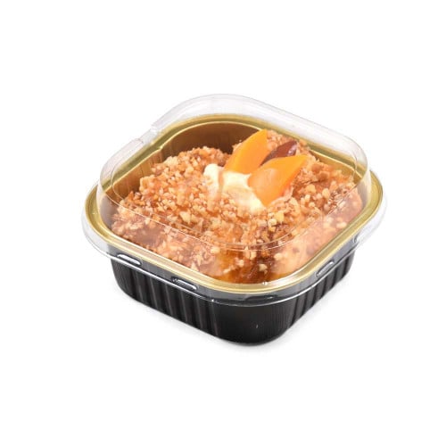 مجموعة ( 9 ) علبة ألمنيوم مربعة أسود/ذهبي وغطاء شف...