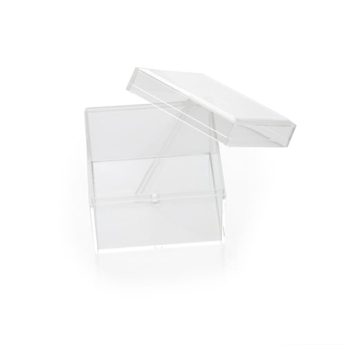 علب اكريلك مربعة مع غطاء - (6) حبات