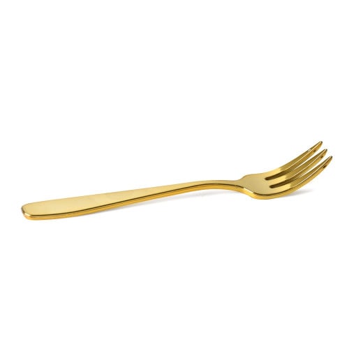 مجموعة (12) شوكة بلاستيك ذهبية