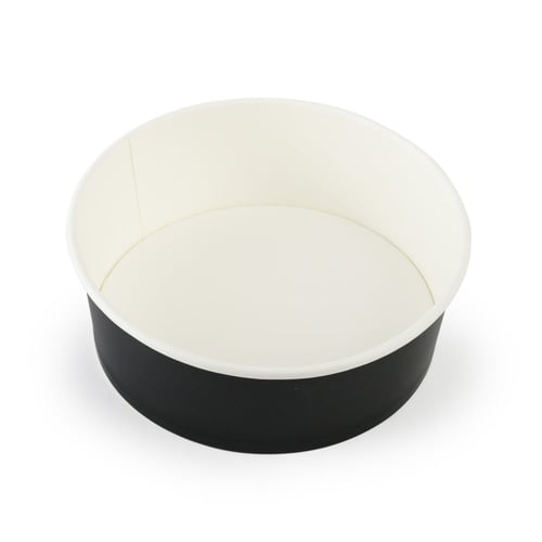 زبدية ورقية سودا مع غطاء شفاف - (25) حبة | 44 انز