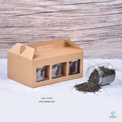 مجموعة (6) علبة كرتونية لعلب البلاستيك بنافذة من ج...