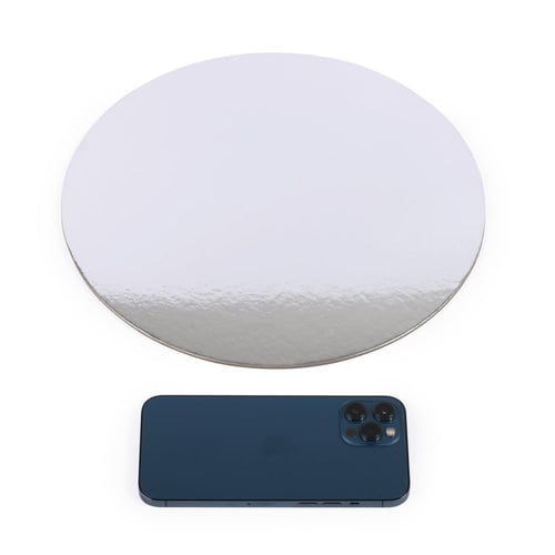 مجموعة (7) قواعد كيك دائرية بلون فضي فاخر | 28 سم