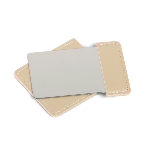 مرايا بغطاء جلد فاخرة توزيعات للمناسبات لون بيج -(...