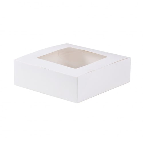 مجموعة (10) علب كيك بنافذه - وسط