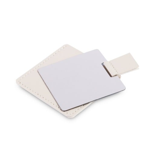 مرايا جلد فاخرة قابلة للسحب لون بيج -(6) حبة