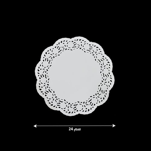 مجموعة (110 ) ورق دنتيل ابيض بشكل دائرى