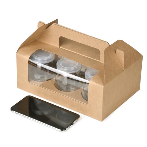 مجموعة (12) علبة كرتونية لحمل علب الزجاج بنافذة شف...