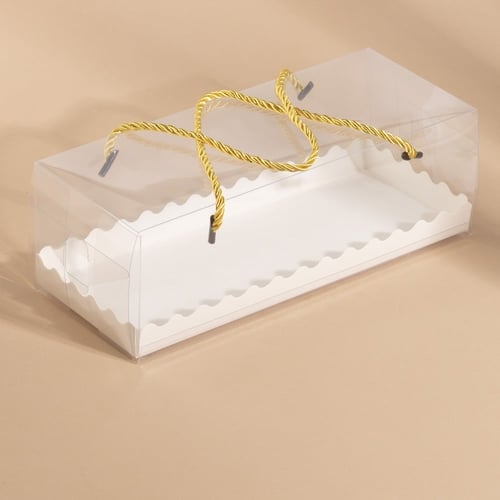 علب ورقية مستطيلة بغطاء شفاف - (12) حبة