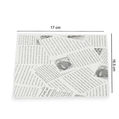 مجموعة(50) ورق للساندويتش بطبعات جريدة وجيب