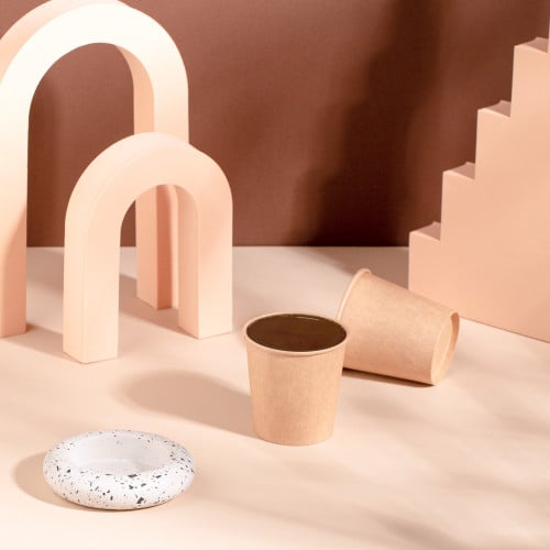 مجموعة (50) كوب ورق كرافت بني | 4 انز