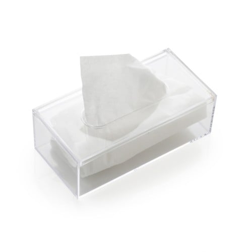 علبة مناديل بلاستيك شفاف -(12) حبة