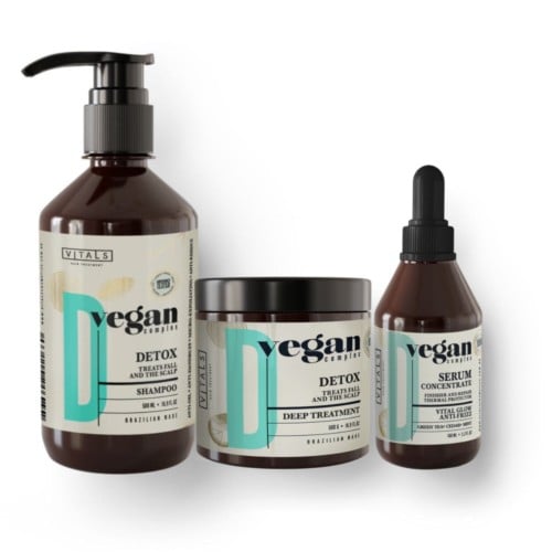 مجموعة ديتوكس منظف ومطهر الفروة D من فيغان البرازي...