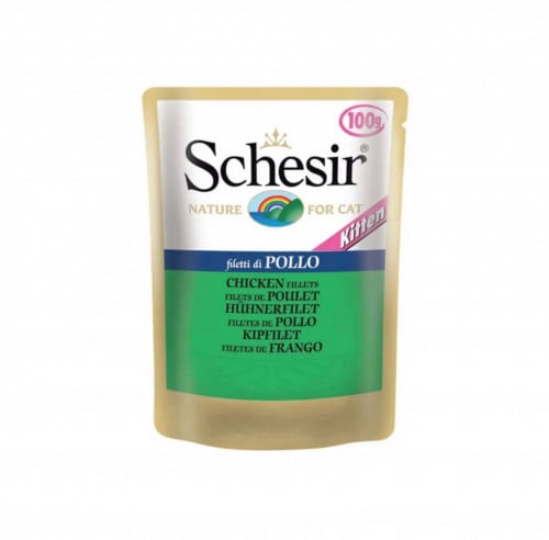 شيزر طعام رطب للقطط الصغيرة بنكهة شرائح الدجاج 100...