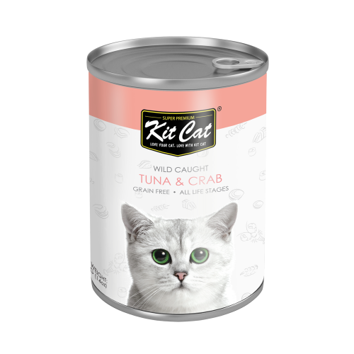 Kit cat كت كات معلب قطط بنكهة التونا والسلطعون 400...