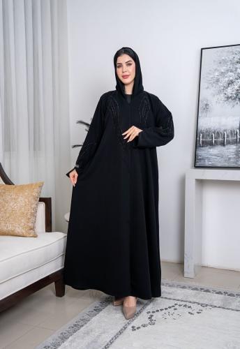 عباية نص كلوش سرميك _تطريز هاري شك