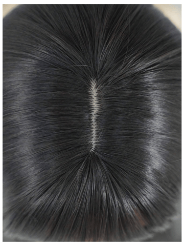 باروكة أسود ناعم مع غرة طول 28 إنش