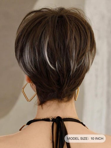 باروكة شعر مستعار زيتي بخصل هاي لايت