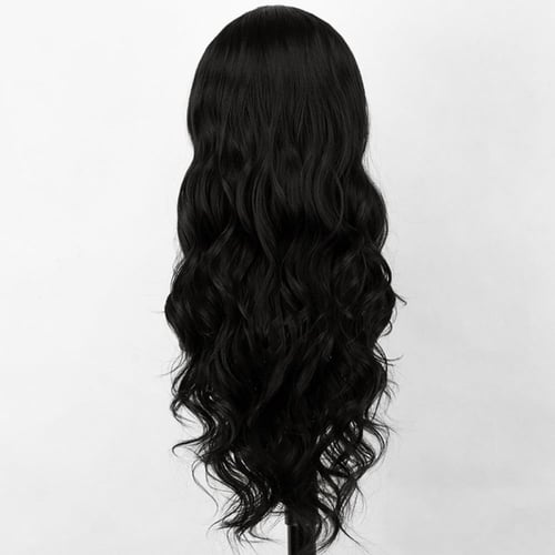 باروكة شعر أسود جذور أمامية مموج