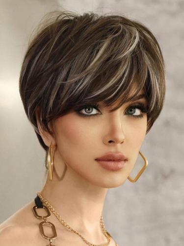 باروكة شعر مستعار زيتي بخصل هاي لايت