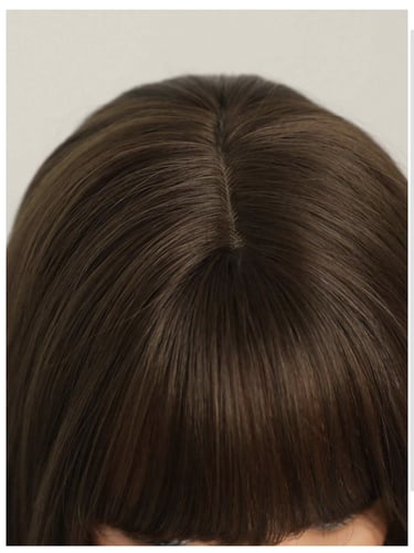 باروكة بني غامق مع غرة طول 22 إنش