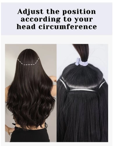 وصلة شعر مخلوط بني غامق مموج 3 قطع 22 إنش