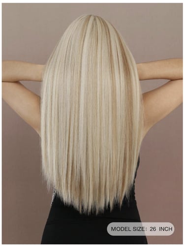 باروكة أشقر ناعم مع غرة 26 إنش