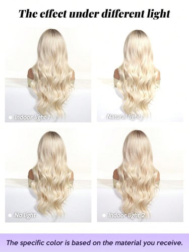 باروكة أشقر بدون غرة ناعم 26 إنش