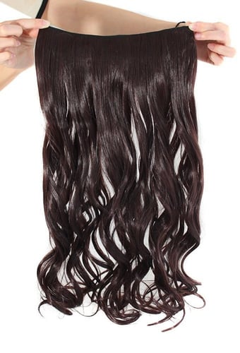 وصلة شعر مخلوط مموج بني غامق