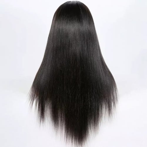 باروكة شعر أسود برازيلي 28 إنش جذور أمامية وخلفية